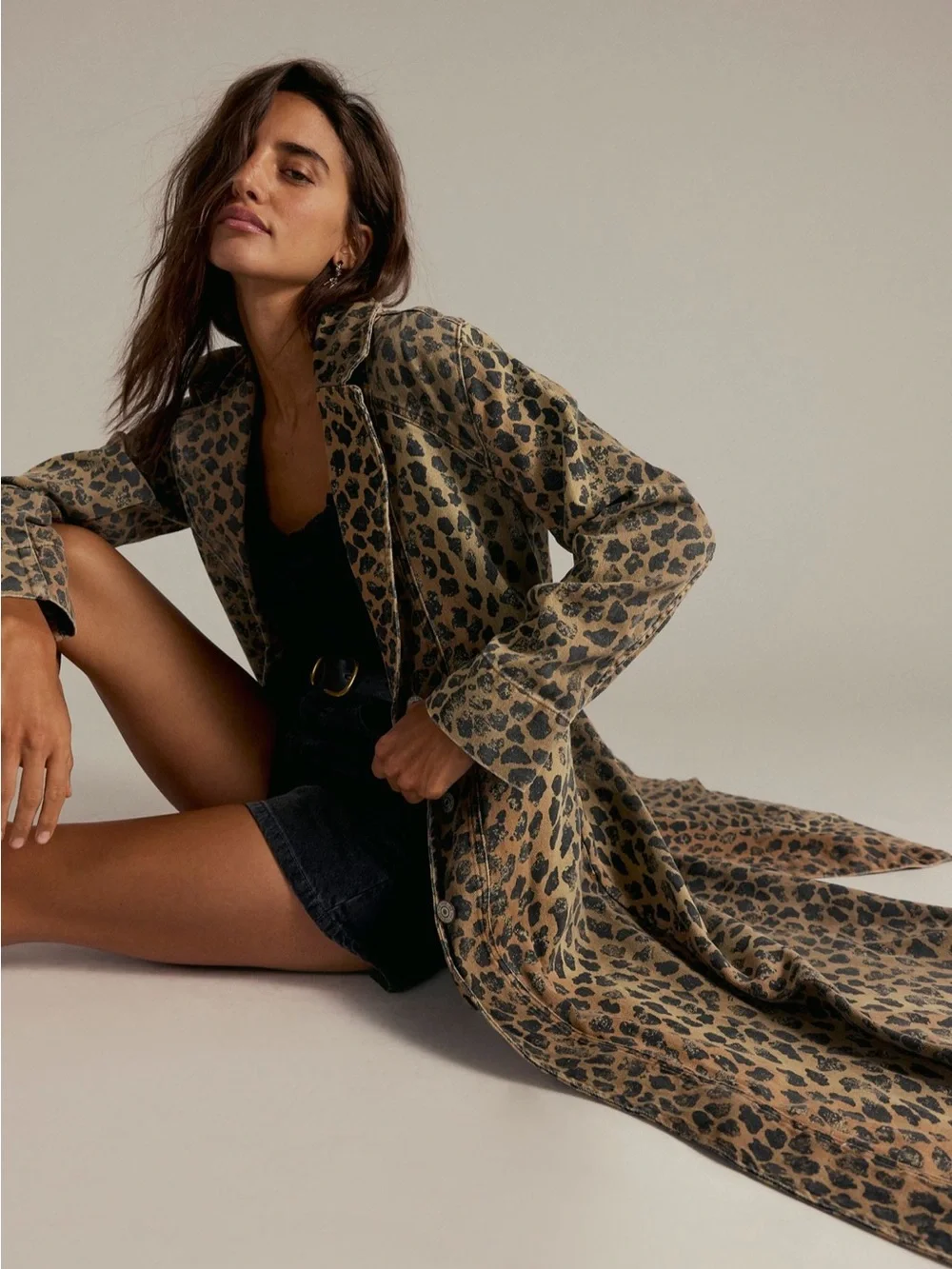 We The Free Monique Denim Duster Cheetah M
